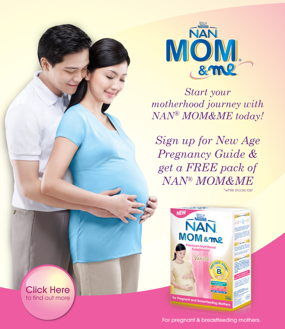 Start your motherhood journey with NAN MOM&ME today! Sign up for New Age Pregnancy Guide & get a FREE pack of NAN MOM&ME. *while stocks last. ** For pregnancy & breastfeeding mothers.
